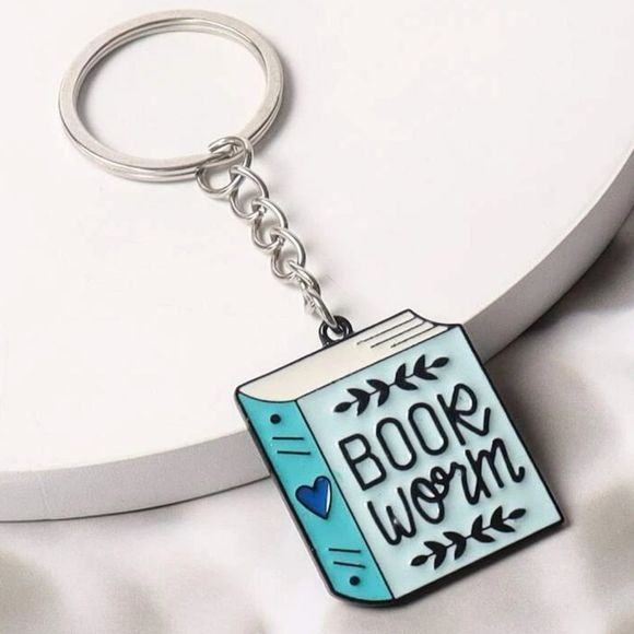 NEW! "Bookworm" w/ Tassel Keychain/Purse 🎒👜 Charm ~ Book Lover Reader Gift 📖 - Picture 1 of 5